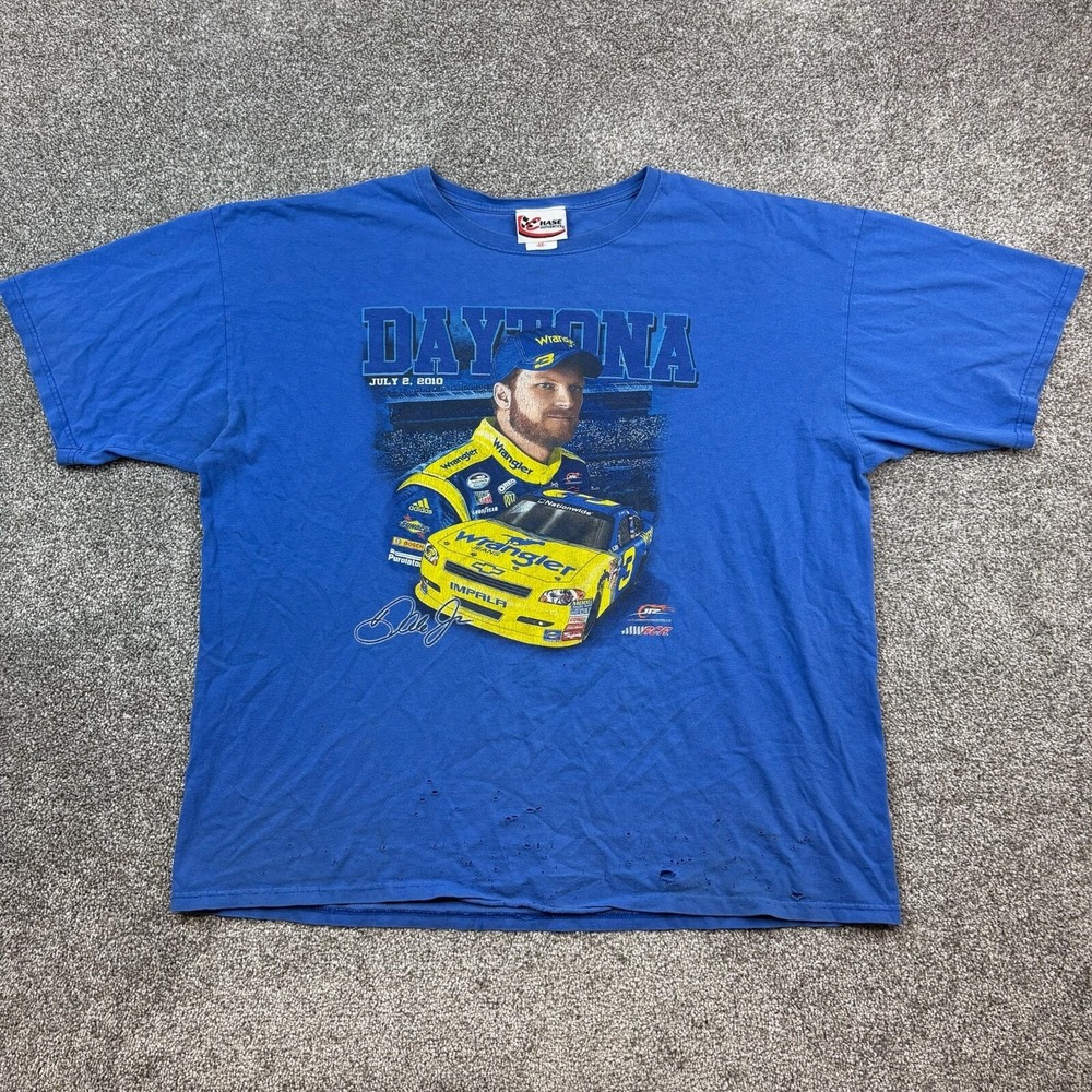 Vintage Y2K Chase Authentics Shirt Mens 3XL Blue Dale Earnhardt NASCAR Racing